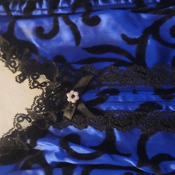 BLUE BLACK BUSTIER BRA, SIZE L - Picture 9 of 11